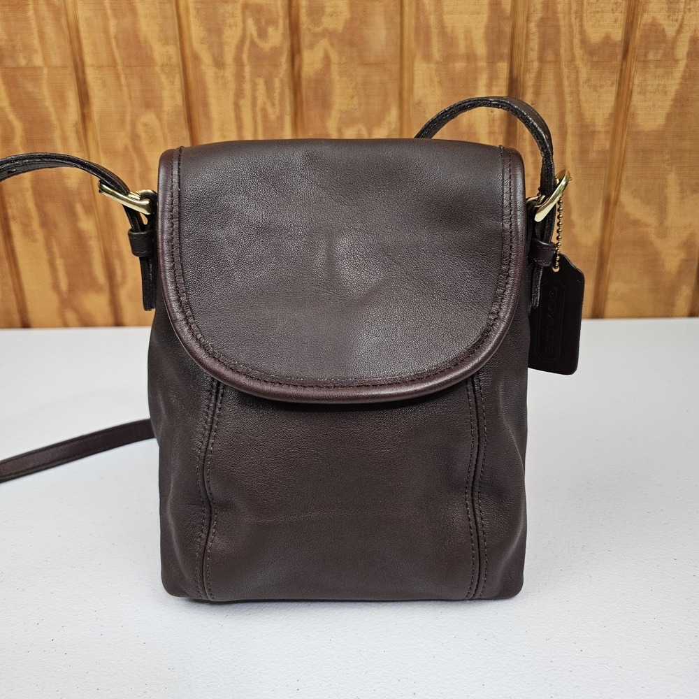 Vintage Coach 4108 Soho Brown Leather Crossbody Flap Bag Costa Rica